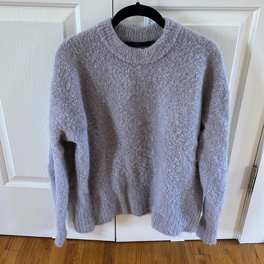 Jenni Kayne Bouclé Cocoon Crewneck Sweater in ‘Frost’